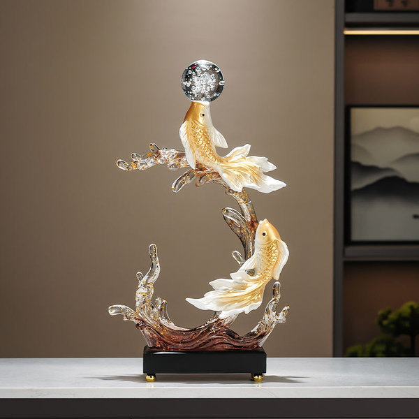 Foil auspicious Jump In Two fish